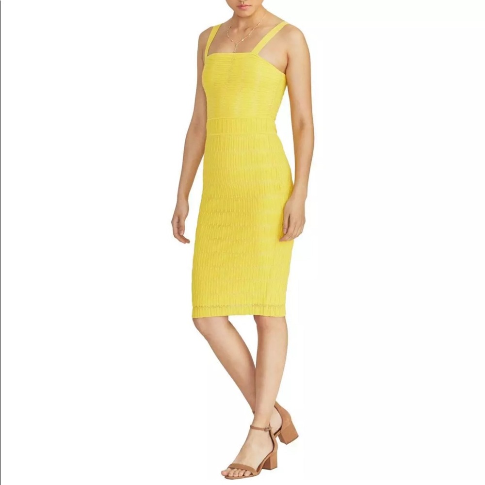 ⚡️SALE⚡️Rachel Roy Dew yellow textured sleeveless Dress
